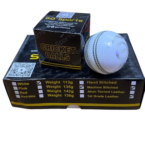 GO Match Plus Leather Cricket Ball - White - Junior and Womens_6974132931422.jpg